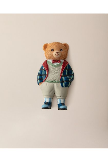 Boris Bear Magnet - Lacivert/Açık Bej - 4x8 cm