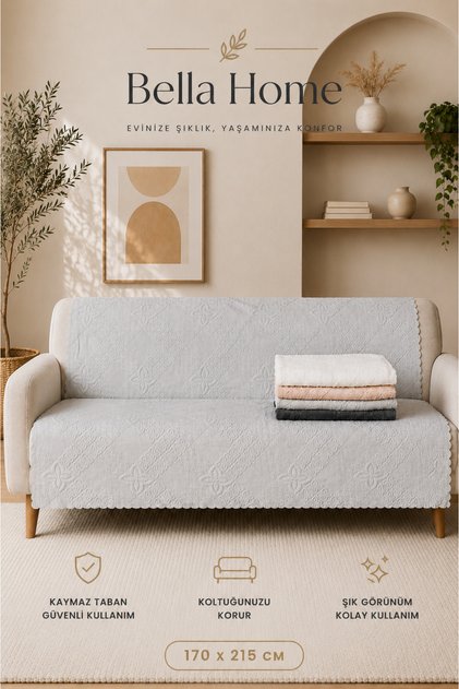 Focus Seat Cover | 170X215 cm | Soft Plush Textured | Decorative Multi-Purpose Sofa Shawl
