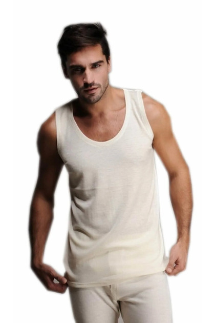Men'S, Cream, 100% Merino Wool, Undershirt