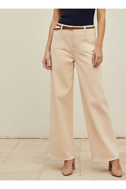 Jeans with Patch Pockets Cotton