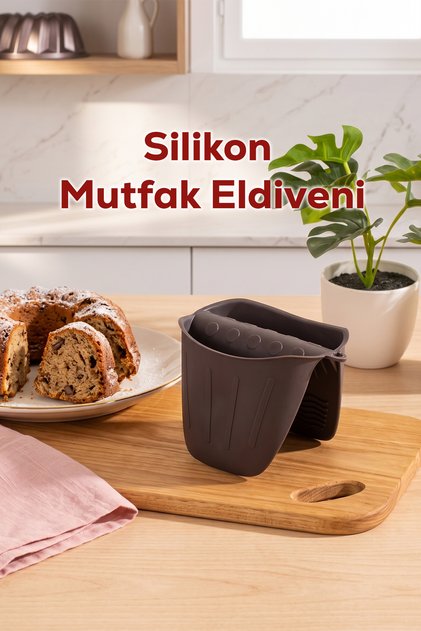 33006 Silicone Oven Glove Heat Insulated Microwave Oven Cookware Tray Holder Anthracite