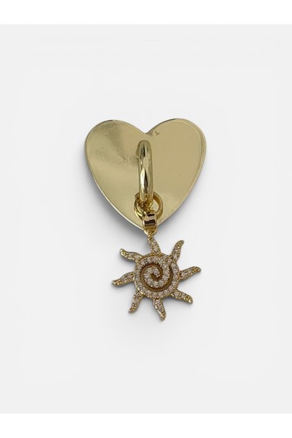 Gold Zircon Stone Sun Detailed Phone Charm