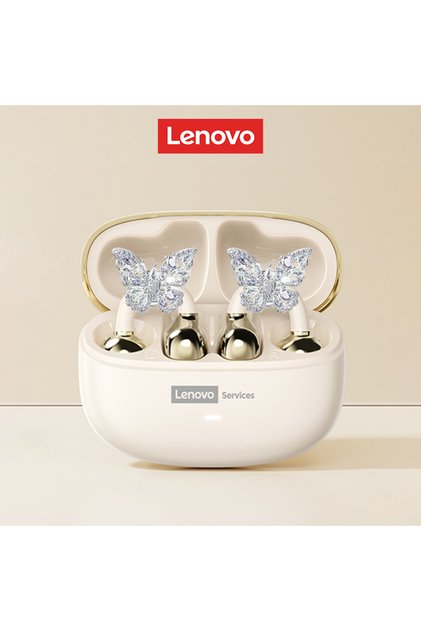 Lenovo Beige Set A Choice Lenovo LE302 Ear Clip Earbuds with Accessories Wireless Bluetooth 6.0 Spor