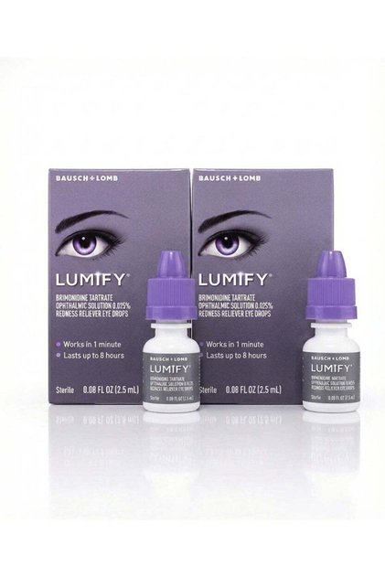 Redness Reliever Eye Drops Pack of 2 - 7.5ml (0.25oz) – Fast-Acting Eye Whitening Drops with Brimonidine Tartrate 0.025%