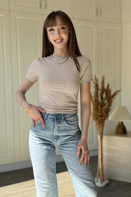 Diving Fabric Crew Neck Bodysuit
