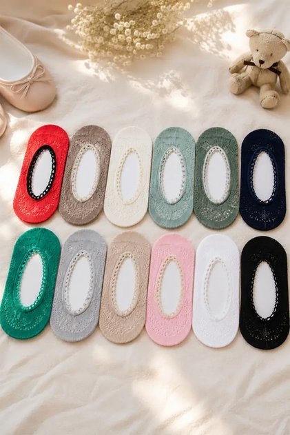 Surprise Color 12-Pack Children's Invisible Ballerina Socks