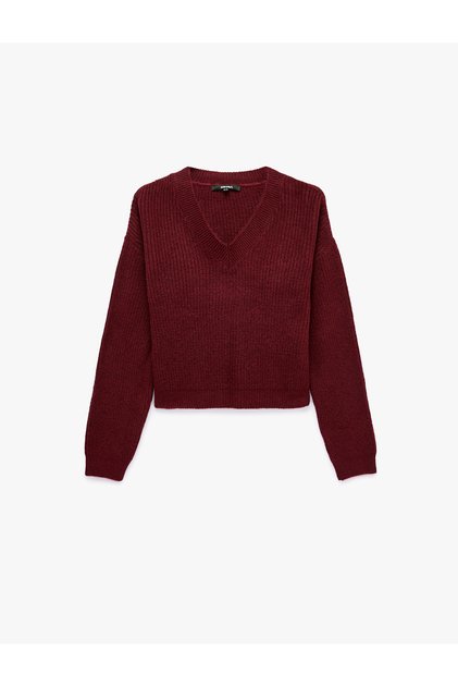 Long Sleeve V-Neck Knitwear Sweater