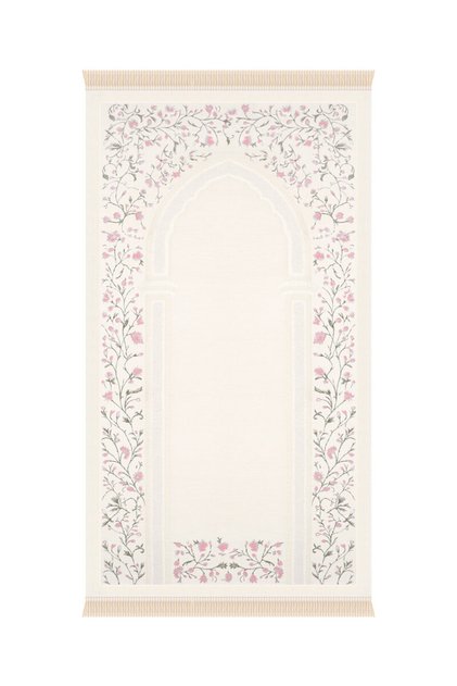 Pink Spring Branch Pattern Embossed Special Woven Prayer Rug