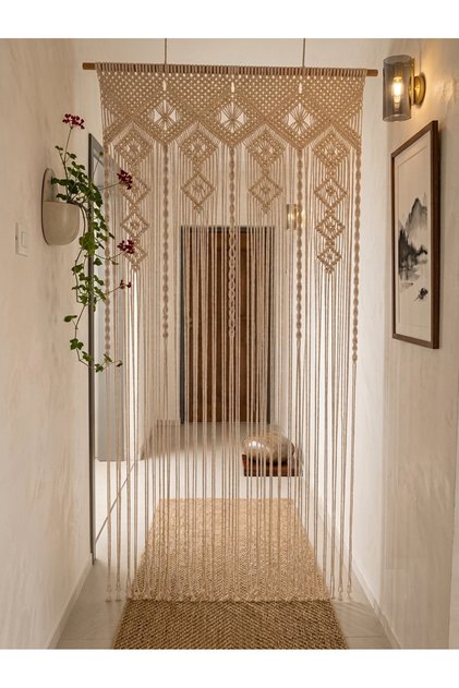 Makrome Kapı Perdesi & Düğüm İşi & El Yapımı & Rustik & Bohem Ev Dekorasyonu