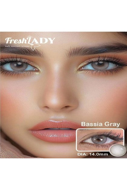 Bassia Gray Monthly Disposable Contact Lenses, Color Contact Lenses, Cosmetic Contact Lenses, Gray Contact Lenses