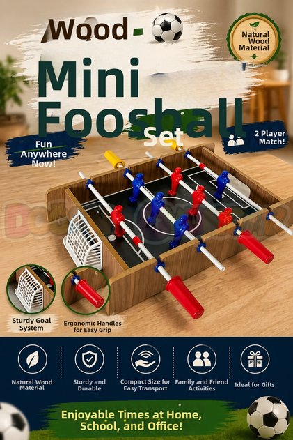 Wooden Mini Foosball Set - Wooden Toy - Football Toys - Ball Toy Foosball Sets - Foosball