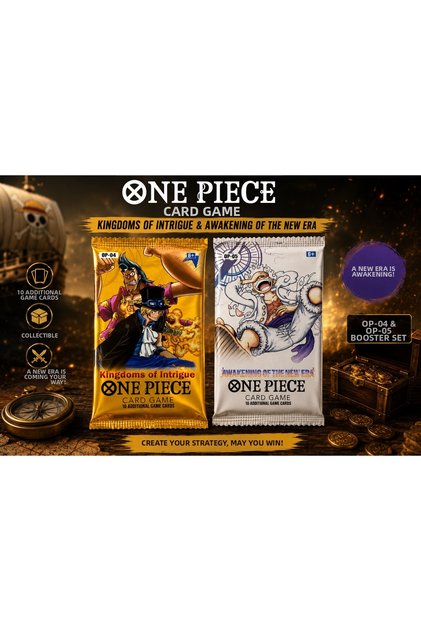 One Piece Card Game Booster White and Yellow Pack 2 Pack of Trading Cards - 20 Cards (English Version)