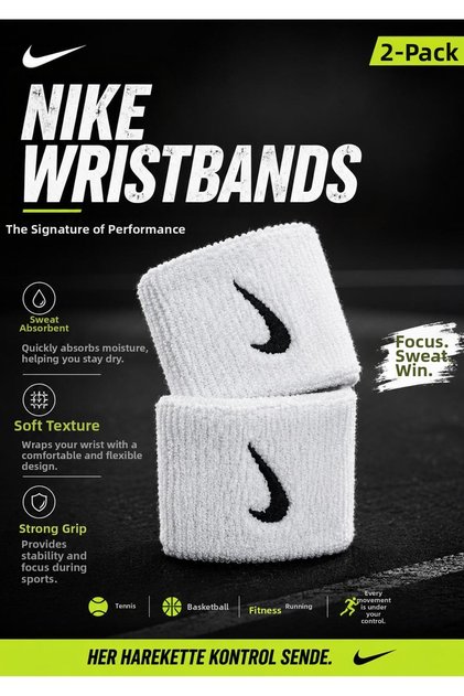 Swoosh Wristbands 2 Unisex White Training Towel Wristbands