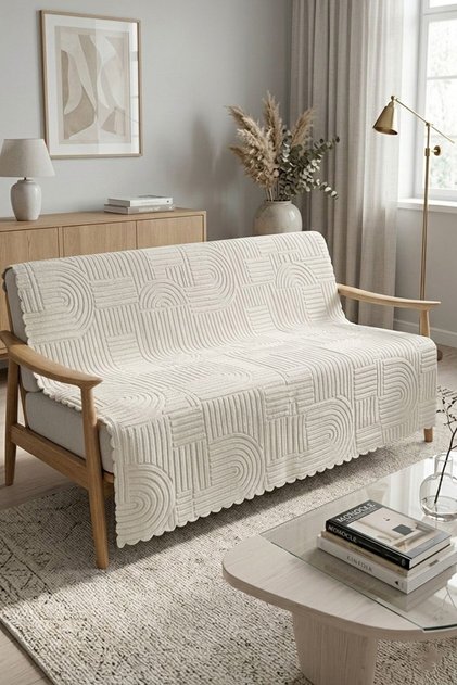 Asela Embossed Soft Four Transitional Non-Slip Premium Sofa Bed with Sponge & Sofa Cover 170X210
