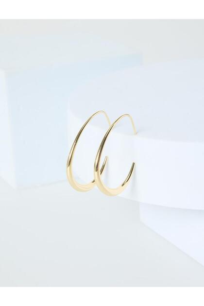 Gold Color Thin Shiny Hoop Earrings