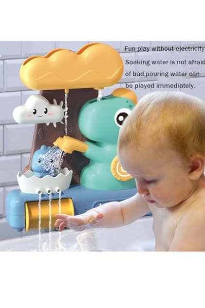 Dinosaur Baby Bath Toy with Spinning Gear, Watering Shower Toy for Toddlers 6M-5Y