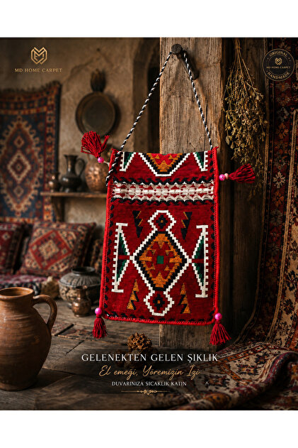 Kilim Handmade Saddle Bag Şark Corner Wall Ornament Women's Bag