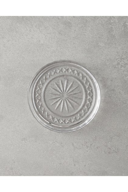 Shiny Glass Coaster 10 cm Transparent