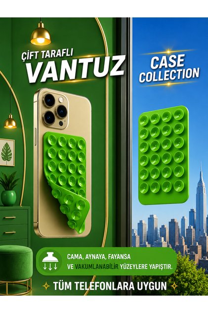 Slikon Çift Taraflı Vantuz Telefon Tutucu Vakum,Cama Yapışan Çift Taraflı