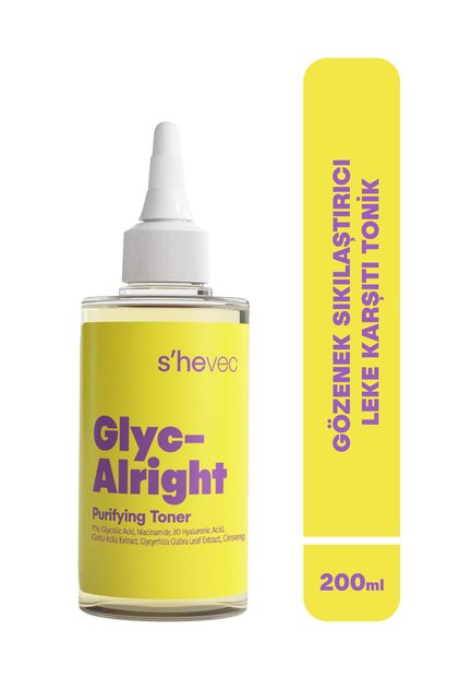 Gözenek Sıkılaştırıcı ve Leke Karşıtı Glikolik Asit 200 ml Vegan Tonik Glyc–Alright