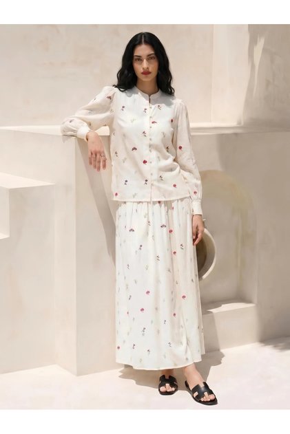 Off White Embroidered Blouse