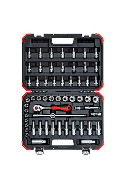 Set de chei tubulare roșii 3/8 ", 59 piese (roșu / negru, cu pistol de schimbare, SW 6mm - 24mm)
