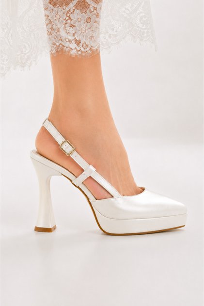 Women's Platform Heeled Bridal Shoes Stylish Bridal Wedding Shoes 12 cm Heel Length New Season