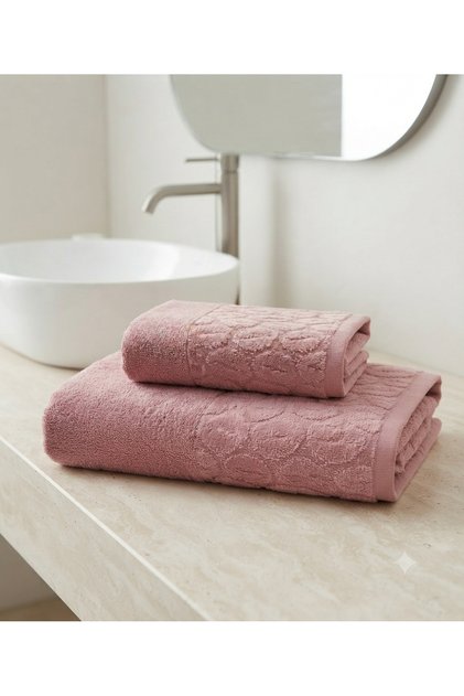 2-Piece Bade Bath Set, Bath and Head Towel - Lilac