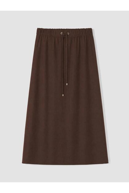 Elastic Waist 100% Cotton A-Line Skirt (S6)