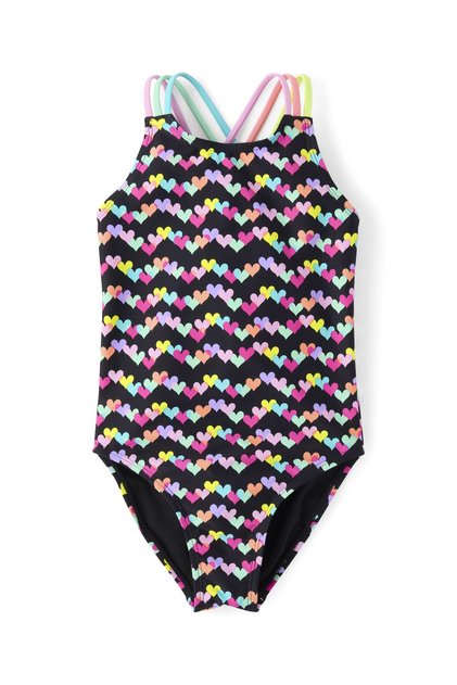 Girls Print Cross Back One Piece Swimsuit