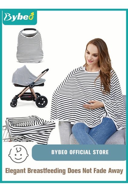 Baby Nursing Cover for Breastfeeding - 360 Degree Privacy, 8-in-1 Uses Soft & Breathable Covers Baby Car Seat & Shopping Cart Nursing Poncho, Washer & Dryer Friendly