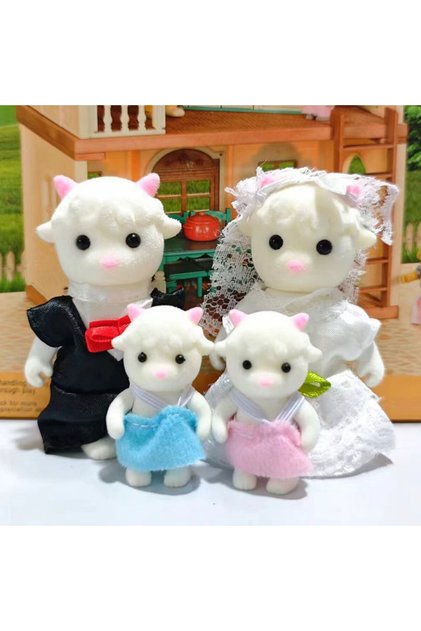 Sheep family Dollhouse 1:12 Simulation Forest Family Doll Reindeer Panda Animal Figures Miniature Fu