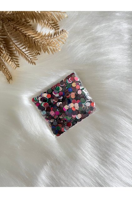 50gr Plastik Yandak Delikli Yuvarlak Renkli Yazma Oya Pulu 8mm