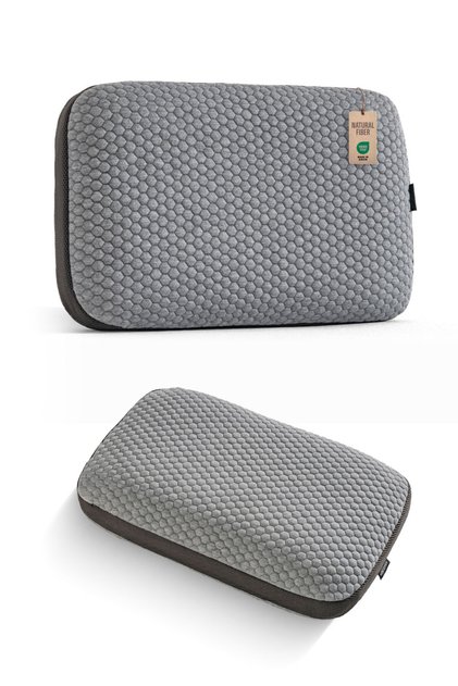 Visco Orthopedic Pillow with Air Channel Neck Support, with Natural Fiber Cover, 60X40X16, Gray