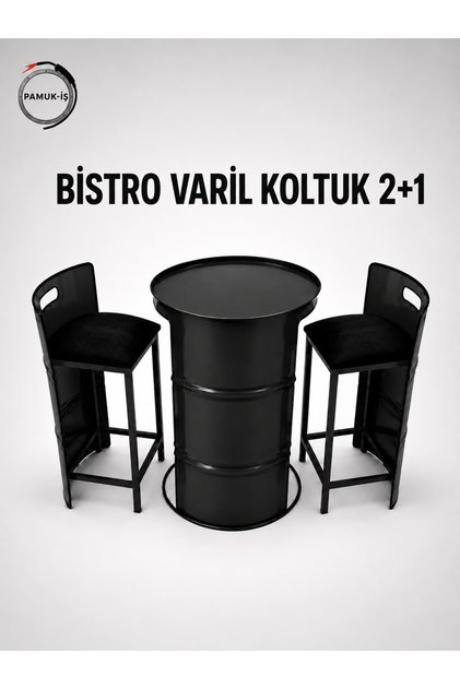 BİSTRO VARİL KOLTUK TAKIMI 2+1