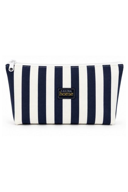 Makeup Bag Navy Blue Striped (Duck Fabric)