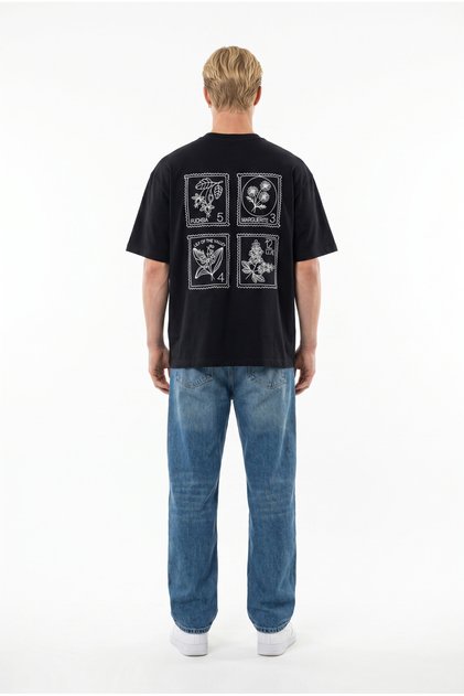 Men's Embroidered Oversize T-Shirt Black
