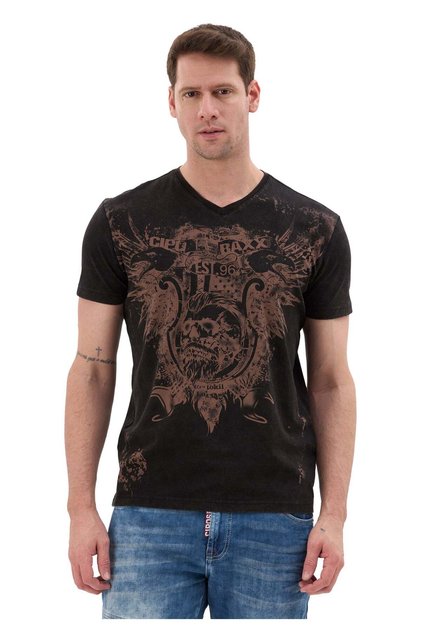Erkek T-Shirt Bisiklet Yaka Günlük Rahat Kesim Pamuklu Baskılı Tshirt CT856