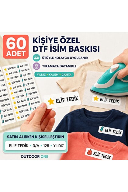 Kıyafet İsim Etiketi Okul Etiketi DTF Baskı Kumaş Elbise Ütü ile Uygulanır