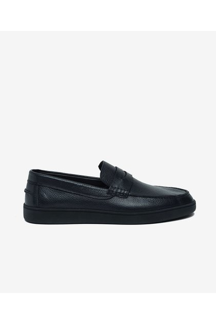 Erkek Siyah Hakiki Deri Loafer Ayakkabı 6Y1UA64757