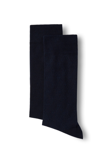 Set of 2 Cotton Lycra Flexible Patterned Thin Socks
