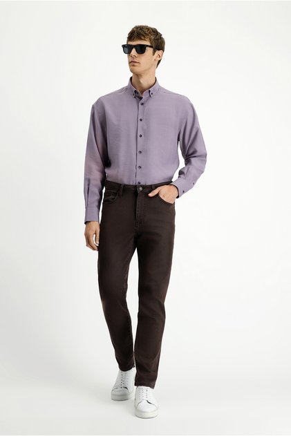 Relaxed Fit Comfortable Cut Lycra Canvas / Chino Pants