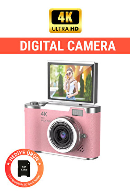 KAZEMTECH 4K Dijital Retro Video Kamera 48MP 18X Zoom Flaşlı (32GB