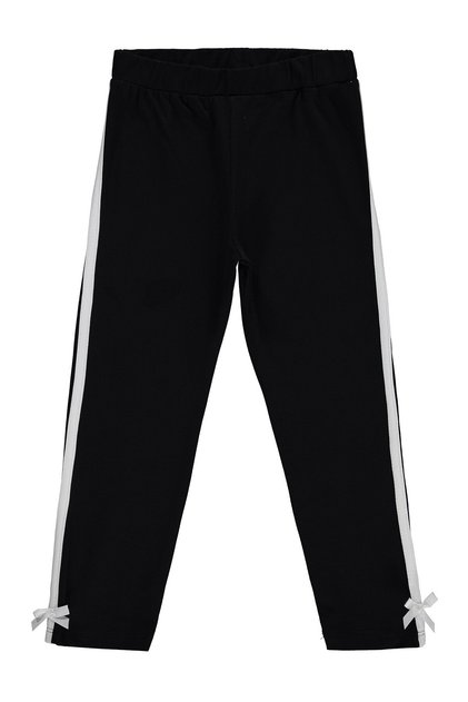Civil Girls' Bow Appliqué Tights | Lycra Single Jersey | School Nursery and Daily Use - Black