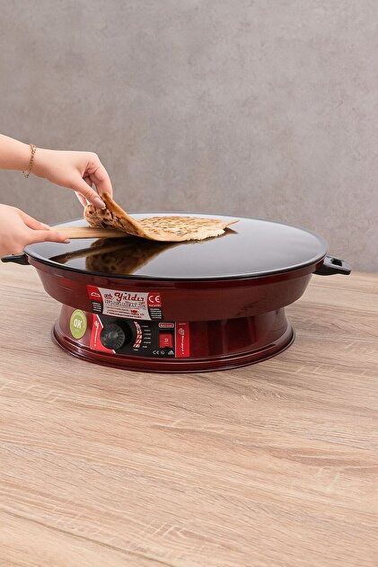 J-181 Yk-25 2000w Elektrikli Lüks Termostatlı 50 Cm Ekmek,gözleme,börek Ve Katmer Sacı