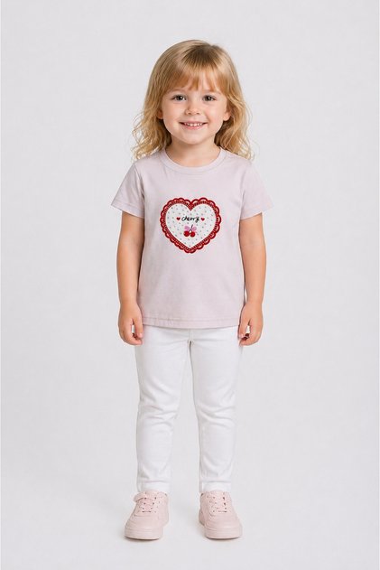 3-8 Years Old Girls' T-Shirt 95% Cotton