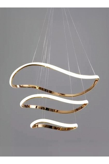 Modern Lighting, Chandelier, Light, Chandelier, Gold Color, D:80+60+40 cm, Suitable for stairs, villas, lobby, living room, Adjustable height