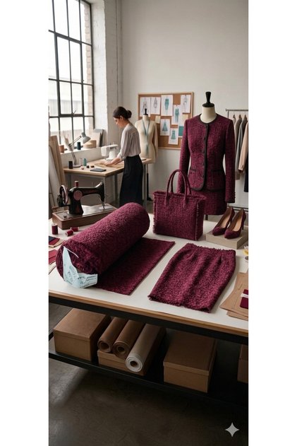 Chanel tweed woven fabric, 65% polyester 35% cotton (150 x 100 cm 270 grams)