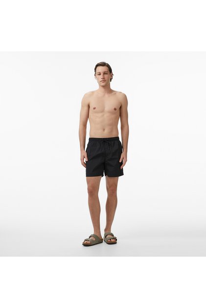 Medium Drawstring Erkek Siyah Deniz Şortu