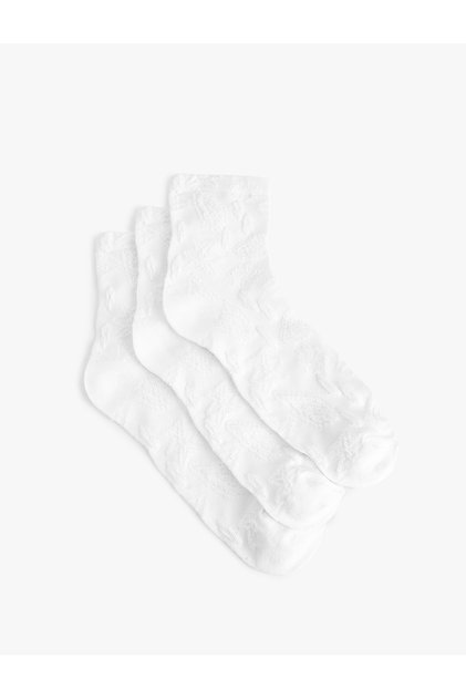 Set of 3 Cotton Textured Socks